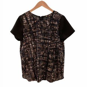 CHARLIE JADE Short Sleeve Colorblock Print Blouse